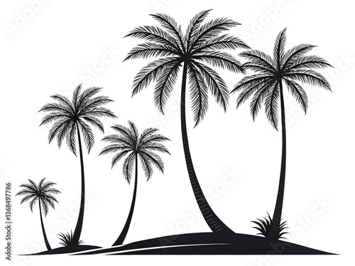 Fototapeta Naklejka Na Ścianę i Meble -  vector illustration of a tropical beach