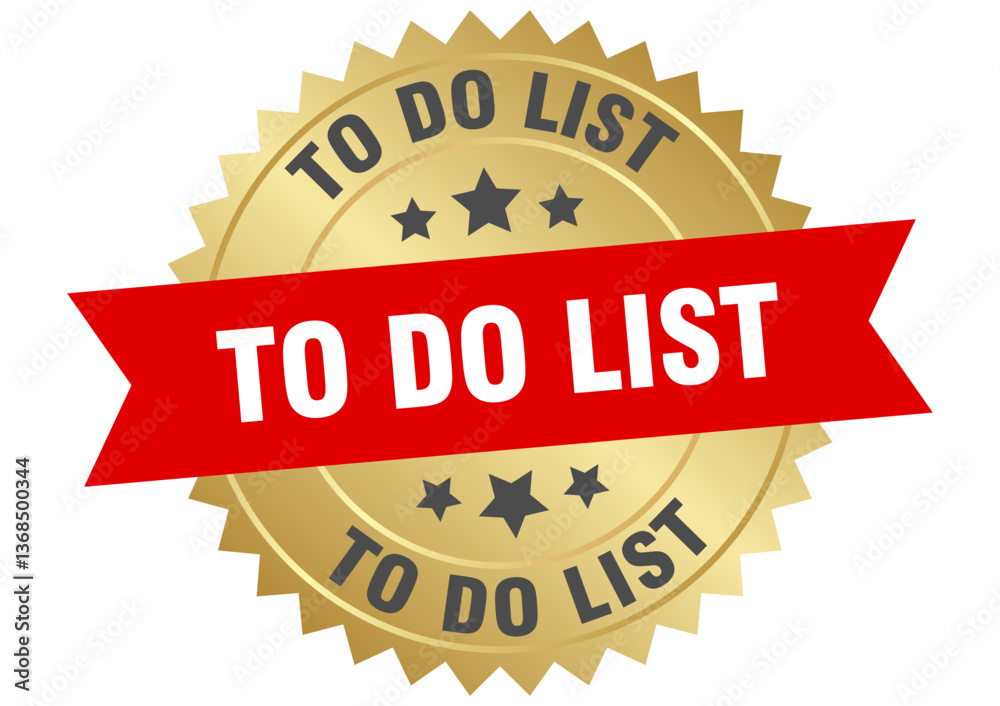to do list. to do list round red and gold label isolated on transparent background to do list. to do list round red and gold label isolated on transparent background