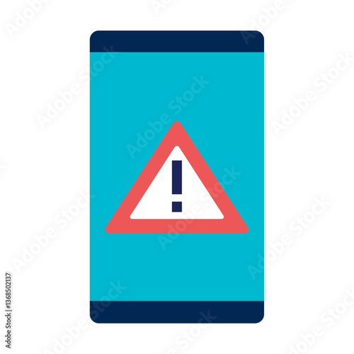 Vector illustration of a blue smartphone displaying a red triangle warning sign with an exclamation point, symbolizing a system alert, error message, security risk, virus warning, or other important n Free Download Vector illustration of a blue smartphone displaying a red triangle warning sign with an exclamation point, symbolizing a system alert, error message, security risk, virus warning, or other important n - GFXLoad