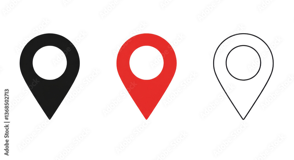 Fototapeta premium Red location pin icon graphic