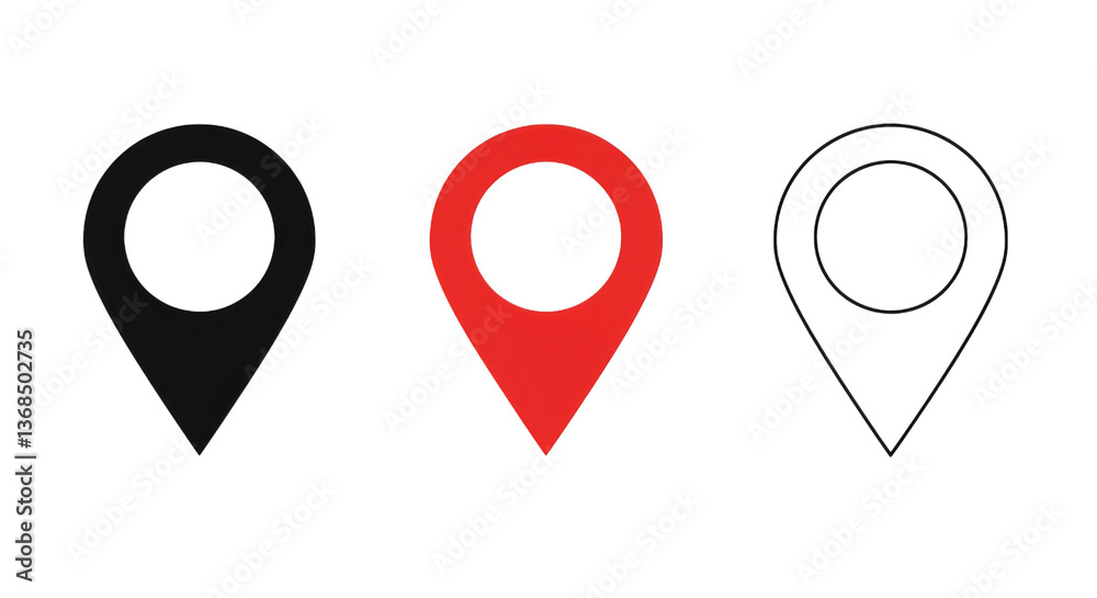 Red map pin graphic Red map pin graphic