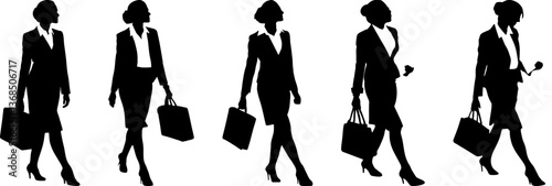 set of businesswoman silhouettevector