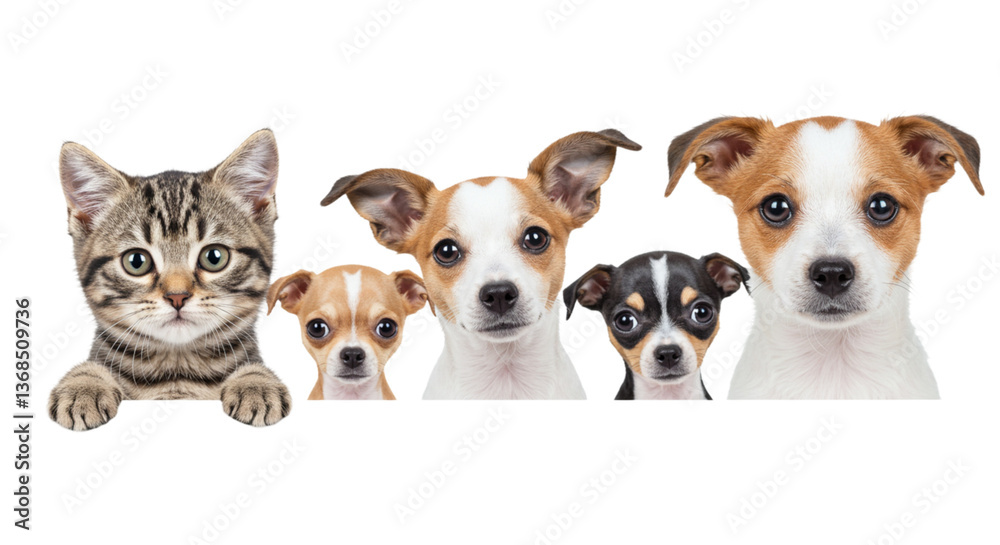 Obraz premium Animals pets group portrait