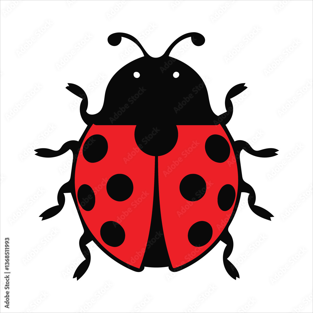 ladybug or ladybird simple flat design red and black isolated and Cute cartoon ladybug vector illustration on a white background ladybug or ladybird simple flat design red and black isolated and Cute cartoon ladybug vector illustration on a white background