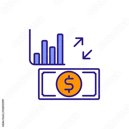 Economic Crisis Icon Caused by Hyperinflation.
