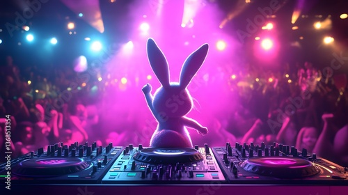 Animated Bunny DJ's Nightclub Set