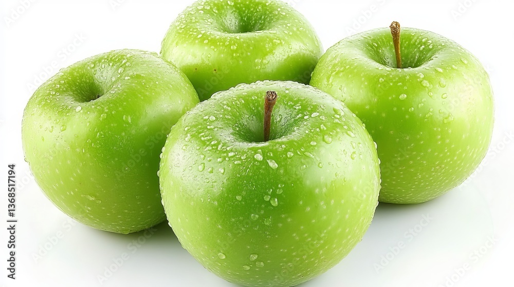 Fresh Bunch of Crisp, Juicy Green Apples on Display: Nature’s Perfect Snack Fresh Bunch of Crisp, Juicy Green Apples on Display: Nature’s Perfect Snack