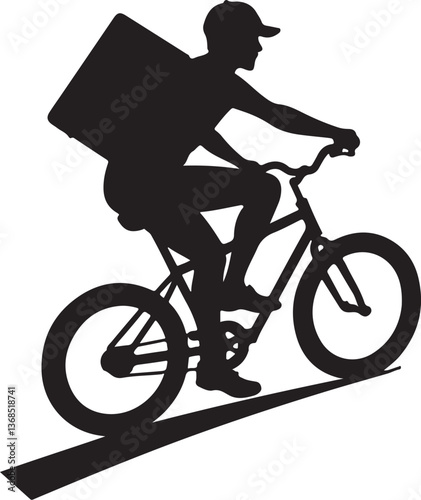 Bicycle Delivery Silhouette Vector Design: