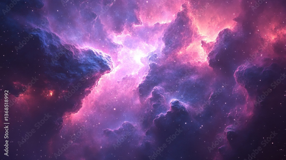 Fototapeta premium Cosmic Nebula Stellar Collision, Interstellar Gas, Space Background, Science Fiction