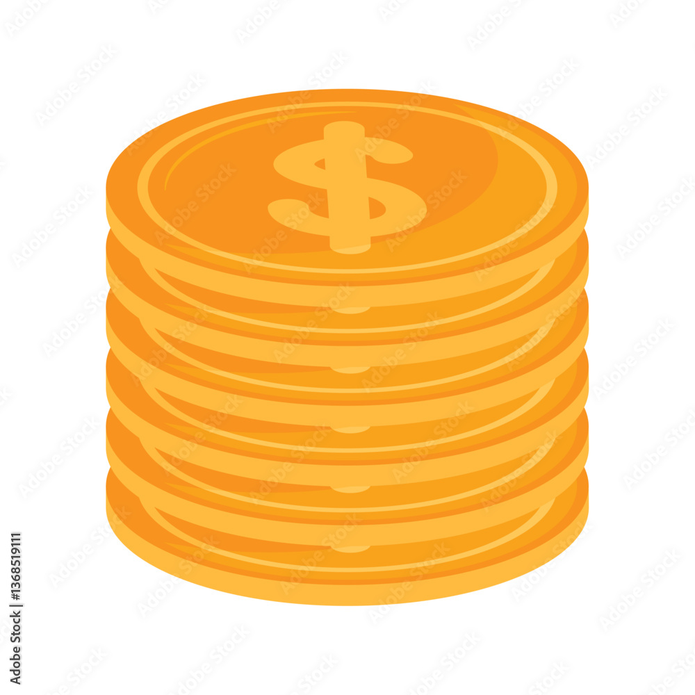 vector image of coins icon with white background vector image of coins icon with white background