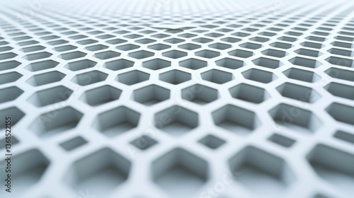 Abstract honeycomb grid pattern, perspective view, modern design, background