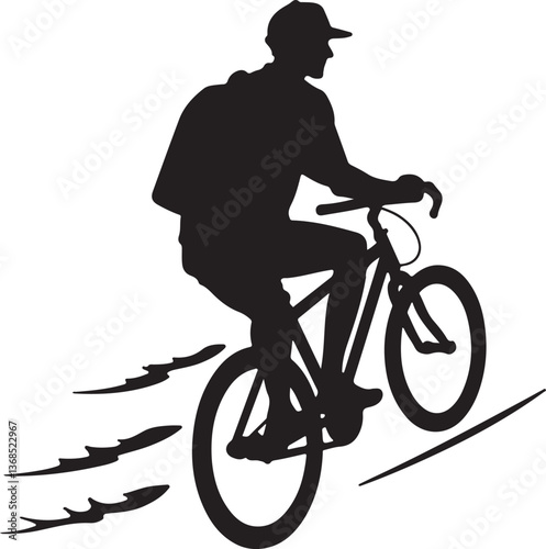  Bicycle Delivery Silhouette Vector Design: