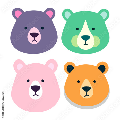 Cute teddy bear on a rainbow. Vector illustration of a cartoon, Set teddy bear on a rainbow	