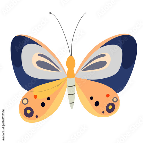 Butterfly vector illustrations on white background	