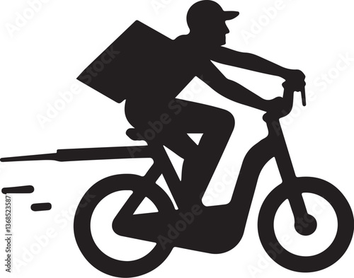  Bicycle Delivery Silhouette Vector Design: