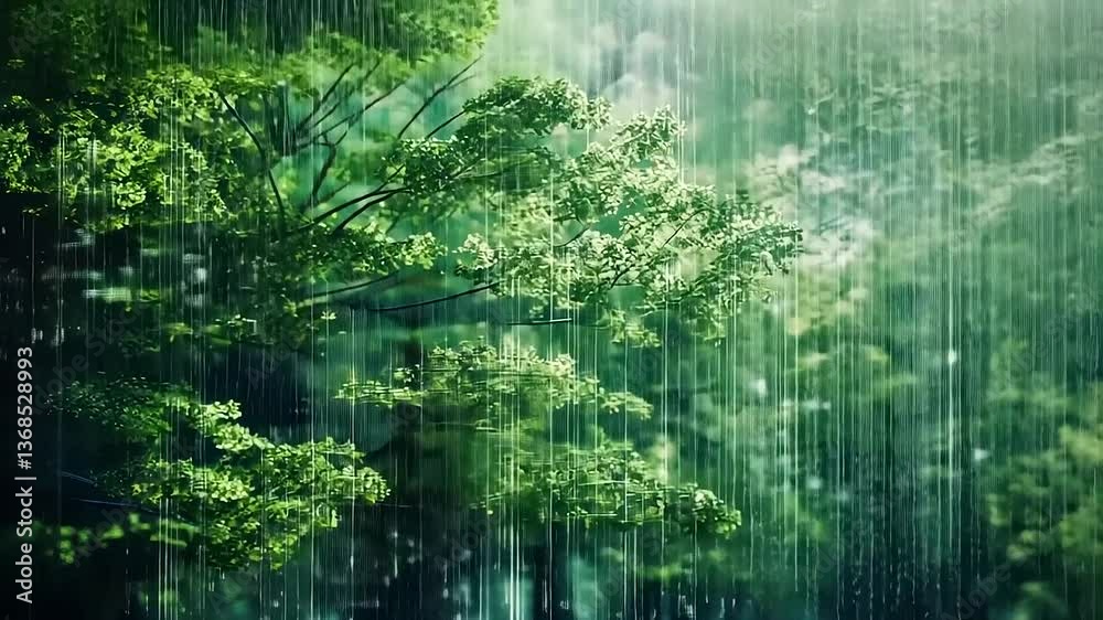 Rainy Forest Digital Art: Nature's Digital Embrace Rainy Forest Digital Art: Nature's Digital Embrace
