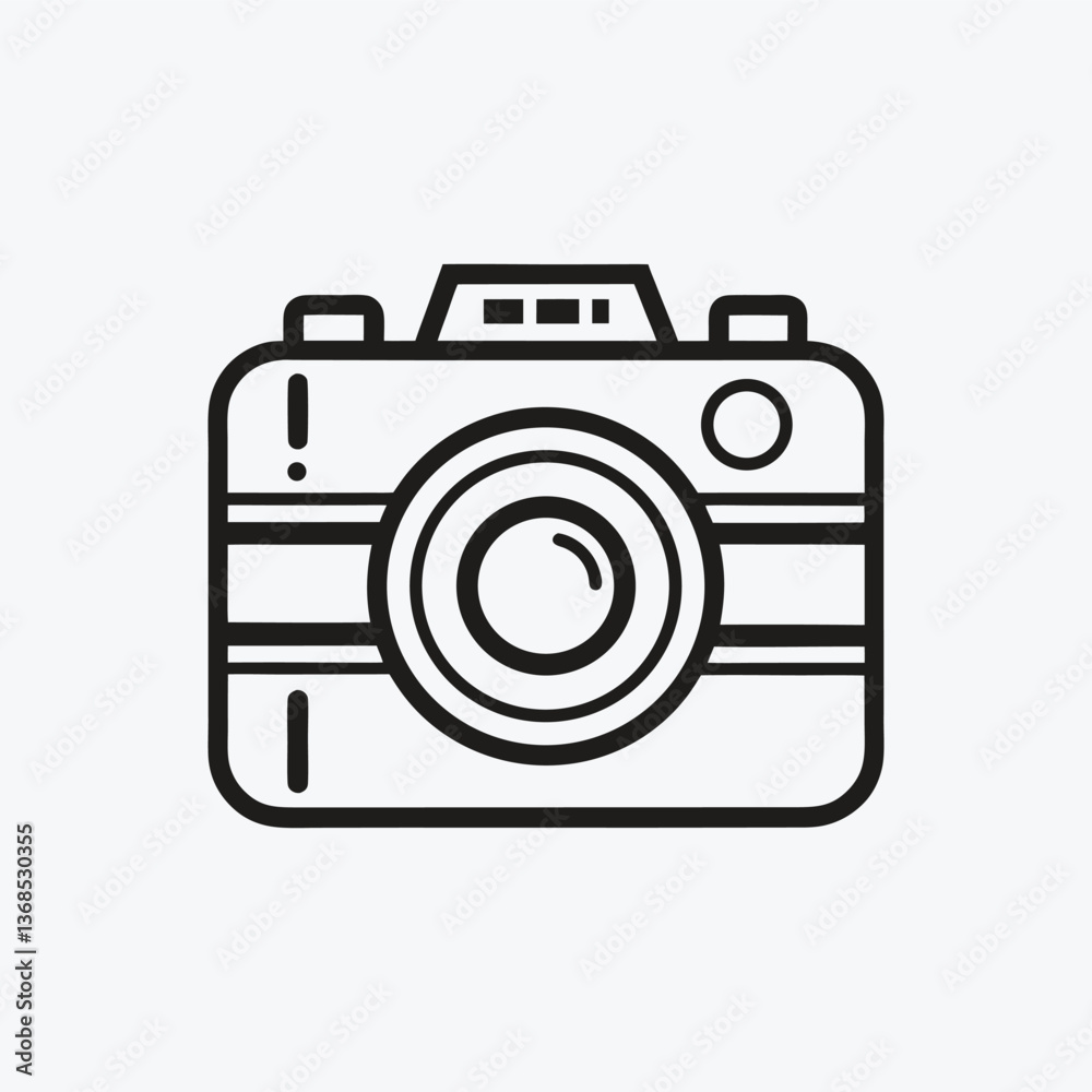 camera vector icon photo camera sign. black outline camera vector icon photo camera sign. black outline