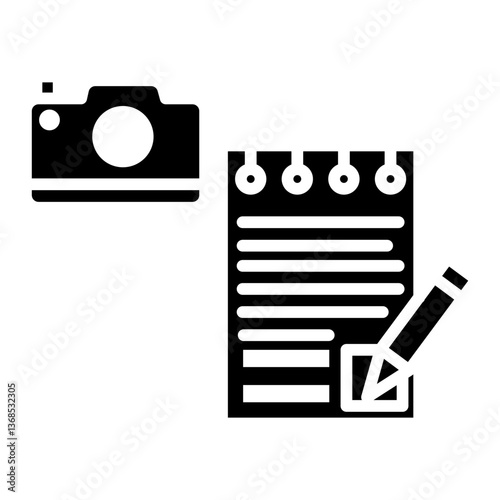 Camera and Notebook Icon