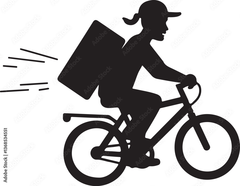 Obraz premium Bicycle Delivery Silhouette Vector Design: