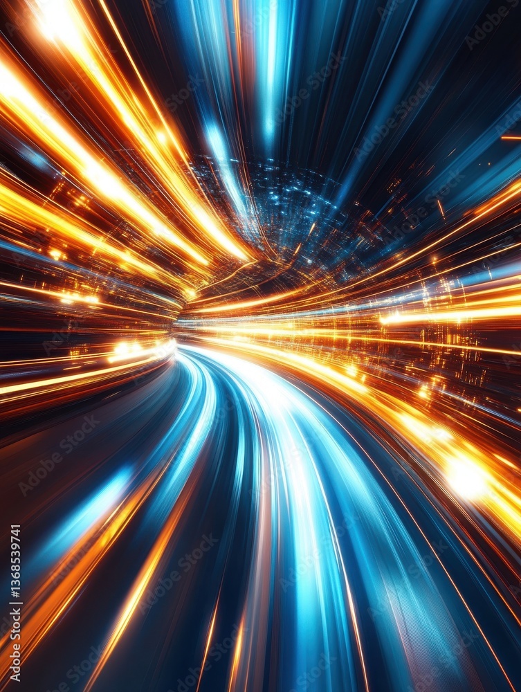 Fototapeta premium Abstract Speed Motion in a Tunnel