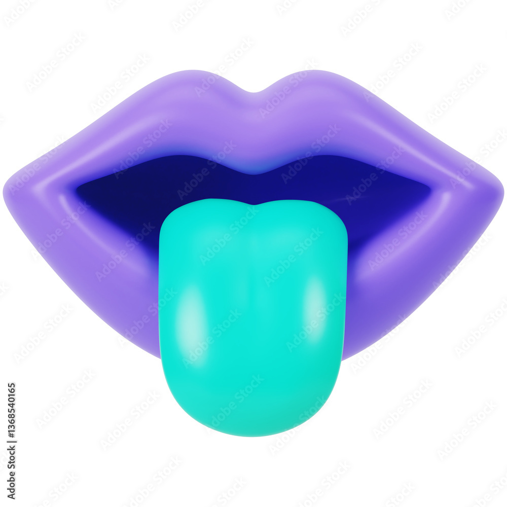 Groovy Mouth 3D Icon Illustration Groovy Mouth 3D Icon Illustration