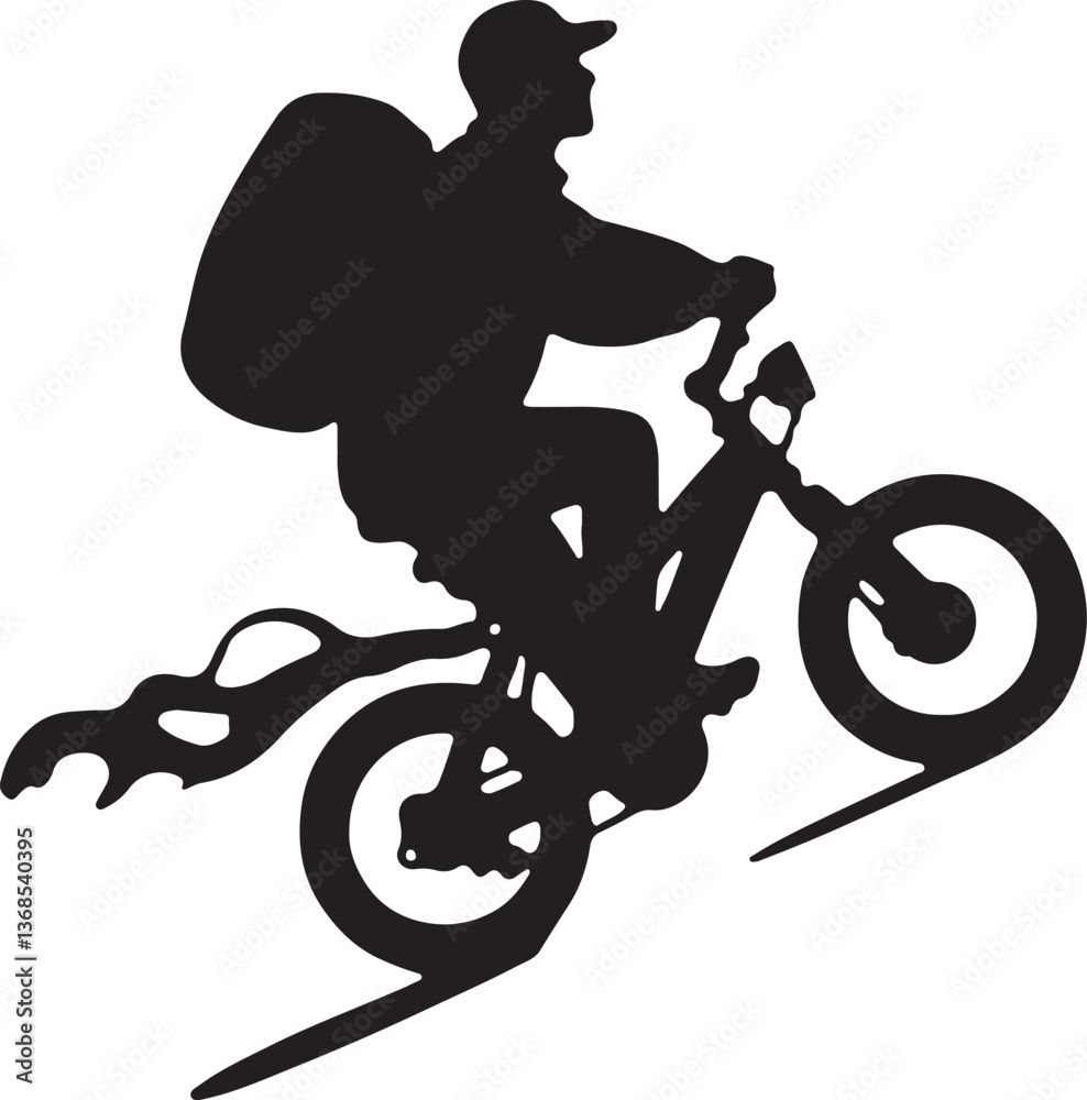 Fototapeta premium Bicycle Delivery Silhouette Vector Design:
