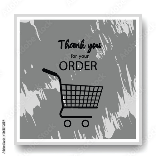 Thank you for your order concept compliment sign card, vector illustration design background