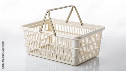 Shopping plastic basket isolated on white background