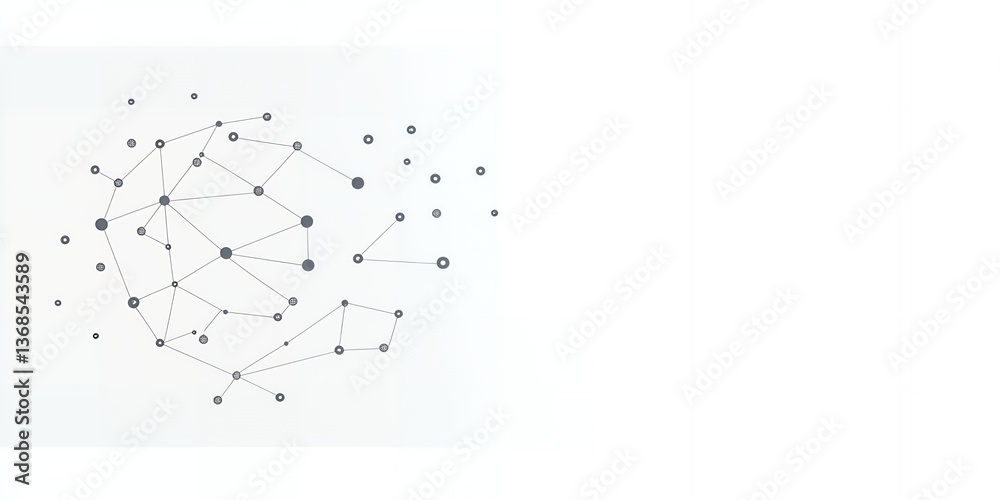 Fototapeta premium Abstract Network Connection Dots Lines Graphic Design White Background
