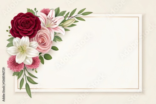 Elegant Floral Arrangement on a Blank Frame