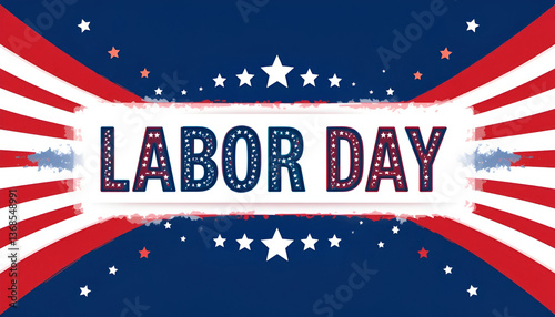 USA Labor Day Sale special offer banner with american national flag for business, promotion and discount shopping. United States holiday sale vector illustration.
