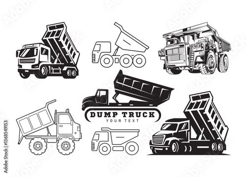 Dump Truck vector, Dump Truck clipart, Dump Truck silhouette