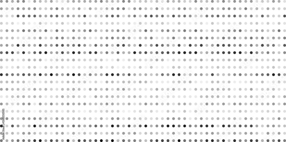 Doted halftone textured abstract pattern background. Monochrome halftone background with dots. Geometric abstract background of random sized dots. Pop Art circle comic pattern. Abstract geometric art.
