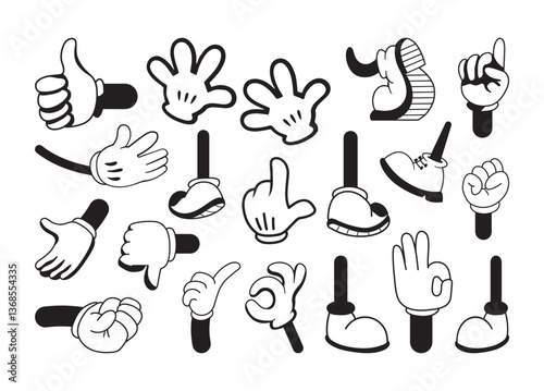 Mickey Hands vector, Mickey Hands clipart, Mickey Hands silhouette