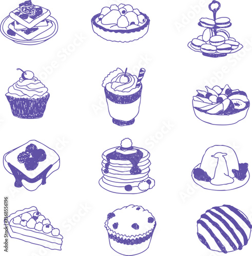 Delightful desserts including cakes, pastries, and sweet treats arranged beautifully. Perfect for any celebration or indulgence