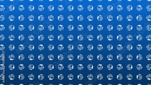 Seamless Loopable Globe Icon Pattern – Dynamic Blue Background for Social, Business, and Corporate Themes with Abstract Broadcast News Style Visuals