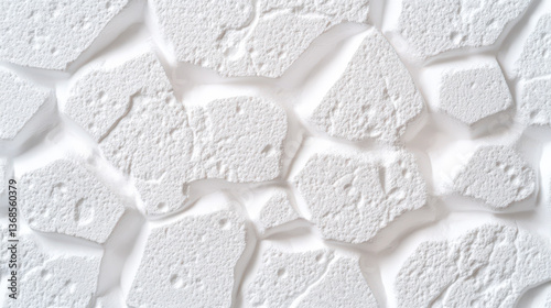 Plastic materials - Thermoplastics (Re-moldable when heated) - Polystyrene (PS): Expanded Polystyrene (EPS): Lightweight and insulating, used in packaging and insulation. seamless texture 