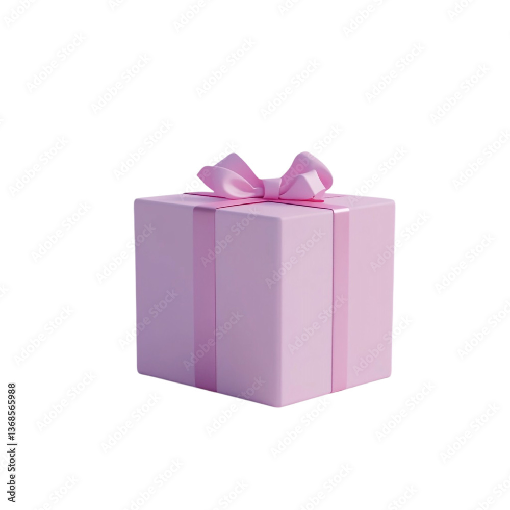 Fototapeta premium A Pink Gift Box with a Bow Ready for Celebration Joyful Surprise