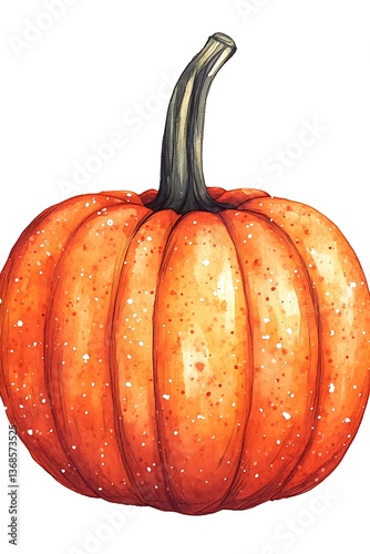 Sparkling orange pumpkin illustration.