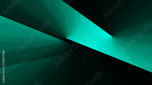 Obraz na płótnie Black dark blue green emerald white abstract background. Minimal. Color gradient. Geometric shape. Lines stripe triangle angle 3d shadow. Design. Futuristic modern. Metal metallic effect. Light shine. w salonie