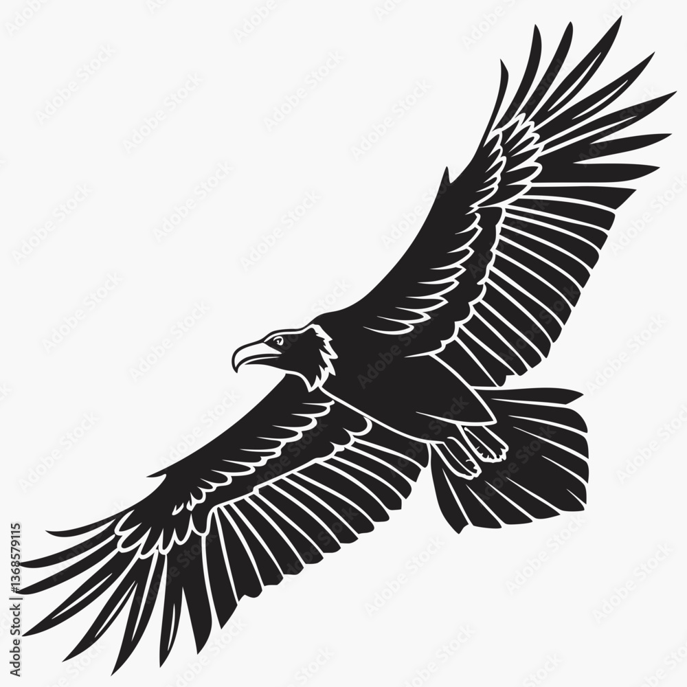 Obraz premium vulture black silhouette icon vector
