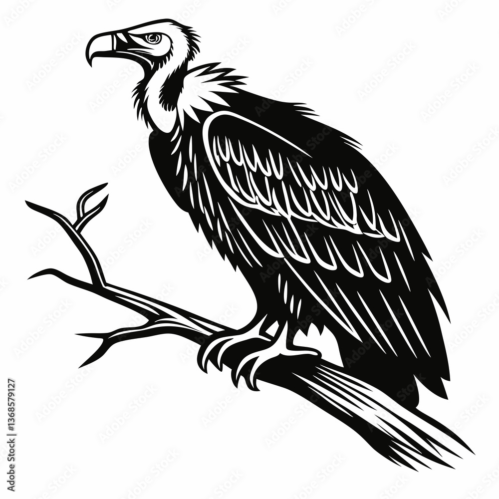 Obraz premium vulture black silhouette icon vector