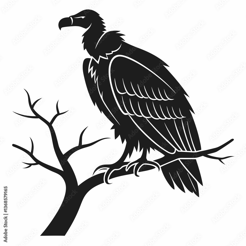 Fototapeta premium vulture black silhouette icon vector