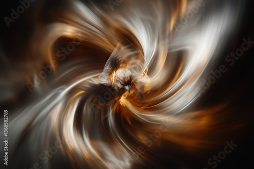 Abstract bird in swirling colors