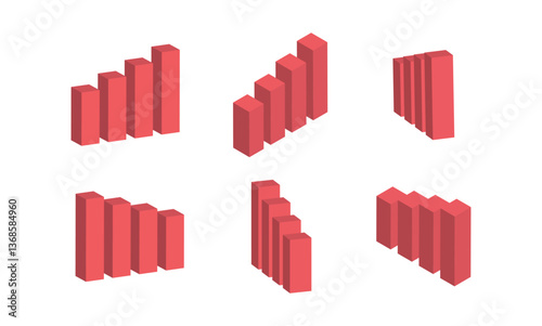 棒グラフ　アイソメ　赤