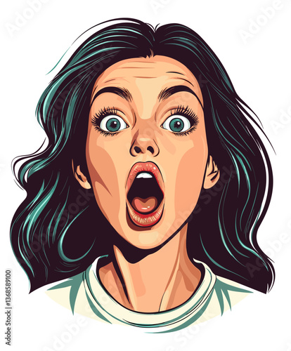 Surprised Latina girl expressing shock with wide eyes and open mouth during an unexpected moment in a lively setting