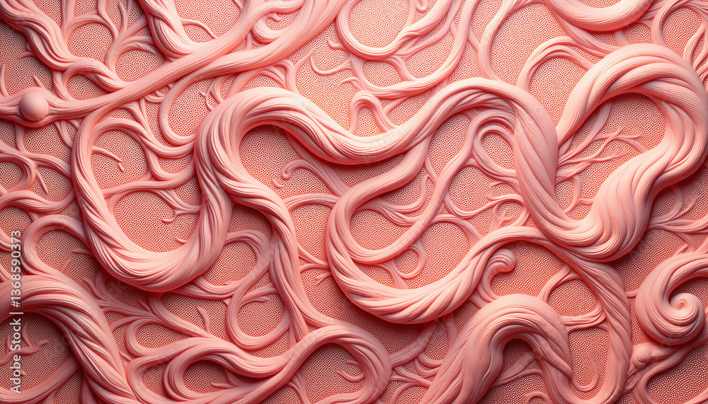 Fototapeta premium Textured pink abstract design, flowing organic patterns, visual harmony
