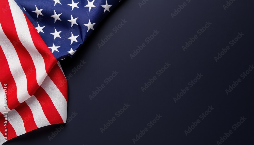 A close-up view of the American flag with vibrant colors against a dark background. A close-up view of the American flag with vibrant colors against a dark background.