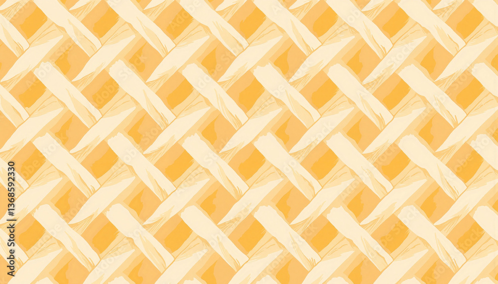 Stylized woven flax pattern with bold beige and gold tones, texture design Stylized woven flax pattern with bold beige and gold tones, texture design
