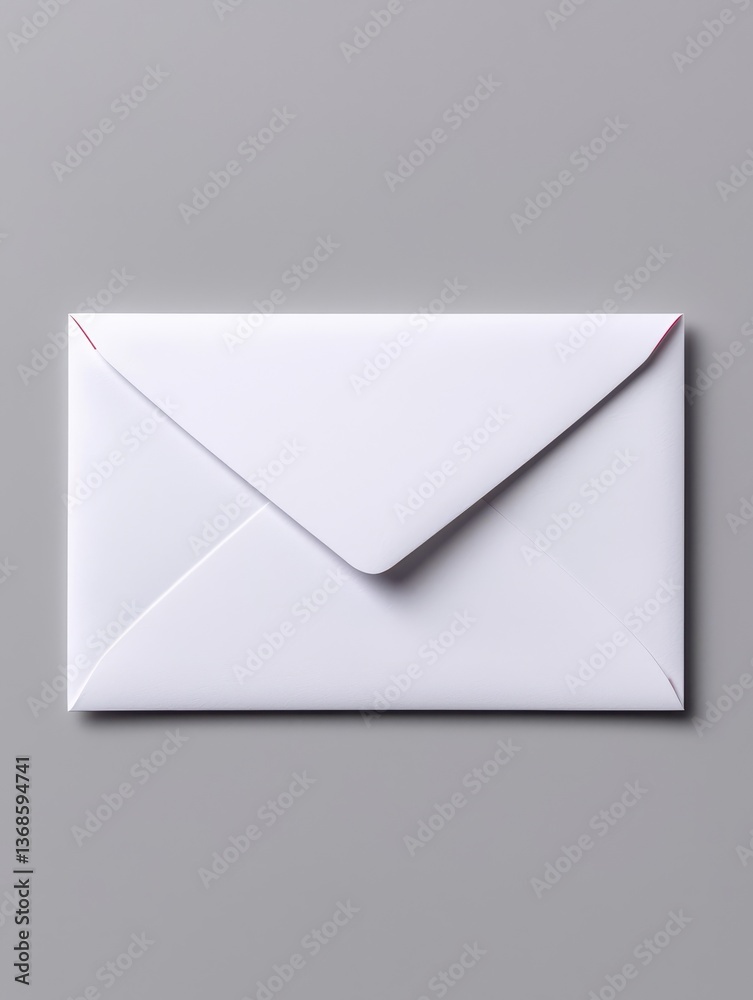 A clean and simple white envelope on a gray background, perfect for correspondence. A clean and simple white envelope on a gray background, perfect for correspondence.